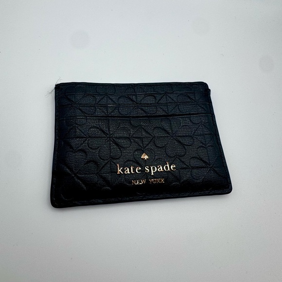 Kate Spade Black Embossed Card Holder Wallet - Picture 2 of 5